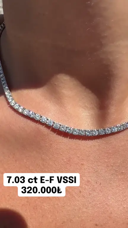7.03 ct Suyolu Pırlanta Gerdanlık videosundan kare