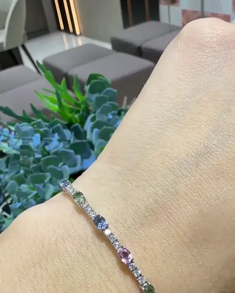 1.61 ct Safir ve 0.50 ct Pırlanta Bileklik