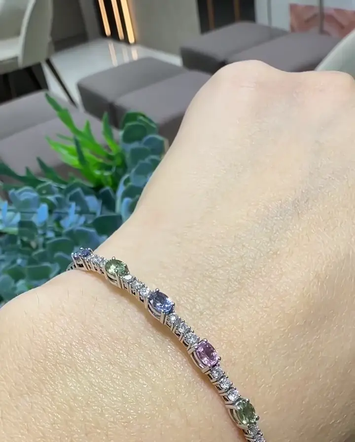 1.61 ct Safir ve 0.50 ct Pırlanta Bileklik, görsel 1