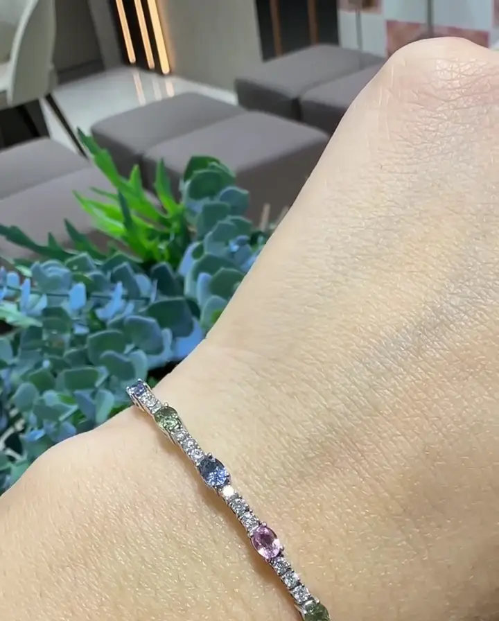 1.61 ct Safir ve 0.50 ct Pırlanta Bileklik, görsel 2