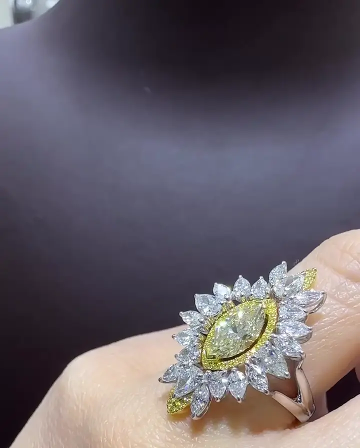 1.38 ct Sarı Pırlanta Tasarım Yüzük, görsel 2