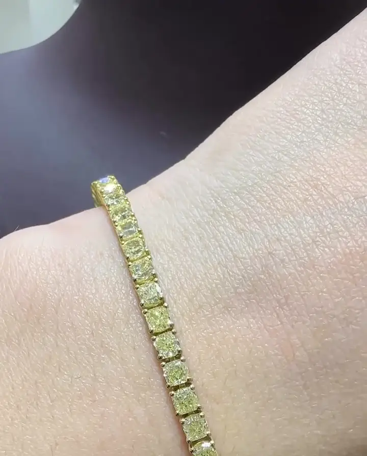 12.32 ct Sarı Pırlanta Tasarım Bileklik, görsel 1