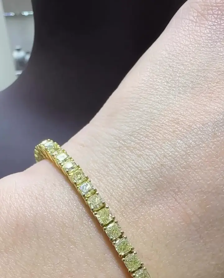 12.32 ct Sarı Pırlanta Tasarım Bileklik, görsel 3