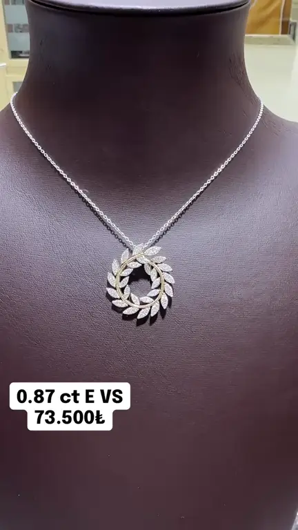 0.87 ct Tasarım Pırlanta Kolye videosundan kare