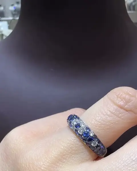 1.42 ct Safir ve 0.30 ct Pırlanta Yüzük